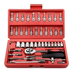 42-Piece Professional 1/4" Drive Socket & Bit Set with Ratchet Wrench