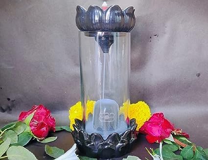 Shivling Backflow Incense Burner with Glass Chamber – Includes 15 Backflow Cones