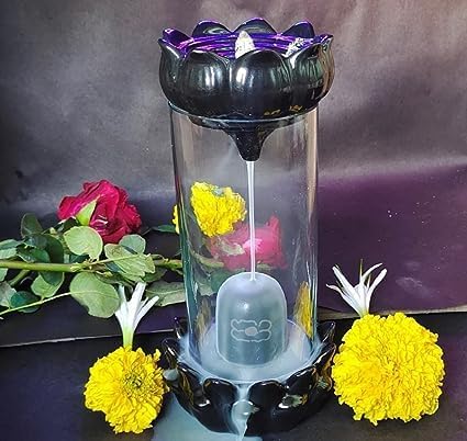 Shivling Backflow Incense Burner with Glass Chamber – Includes 15 Backflow Cones