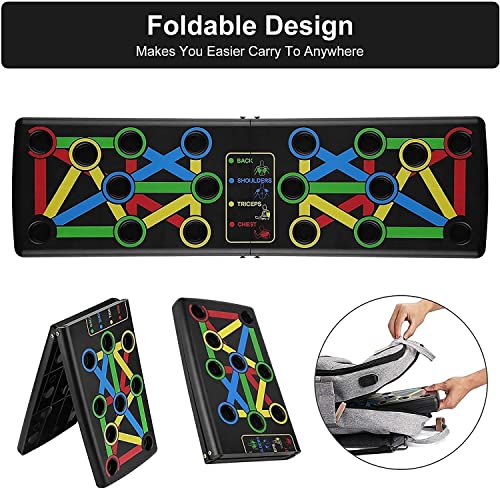 Color-Coded Push-Up Board System – 14-in-1 Foldable Fitness Trainer