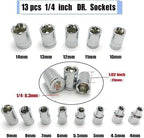 42-Piece Professional 1/4" Drive Socket & Bit Set with Ratchet Wrench