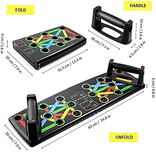 Color-Coded Push-Up Board System – 14-in-1 Foldable Fitness Trainer