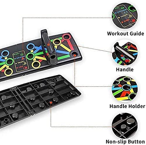 Color-Coded Push-Up Board System – 14-in-1 Foldable Fitness Trainer