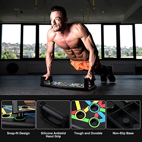 Color-Coded Push-Up Board System – 14-in-1 Foldable Fitness Trainer