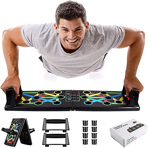 Color-Coded Push-Up Board System – 14-in-1 Foldable Fitness Trainer