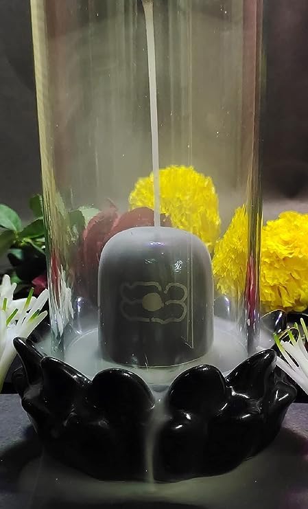 Shivling Backflow Incense Burner with Glass Chamber – Includes 15 Backflow Cones