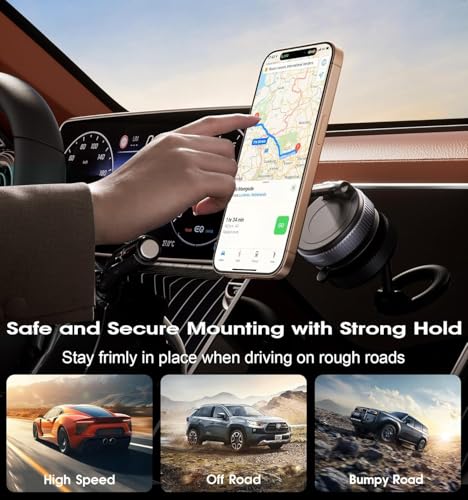 360° Rotating Magnetic Phone Mount with Vacuum Suction Base
