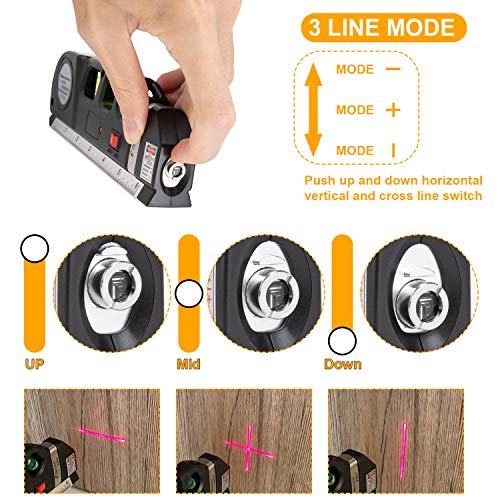 SmartLine Multipurpose Laser Level Tool – With Tape Measure & Triple Bubble Precision