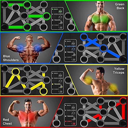 Color-Coded Push-Up Board System – 14-in-1 Foldable Fitness Trainer