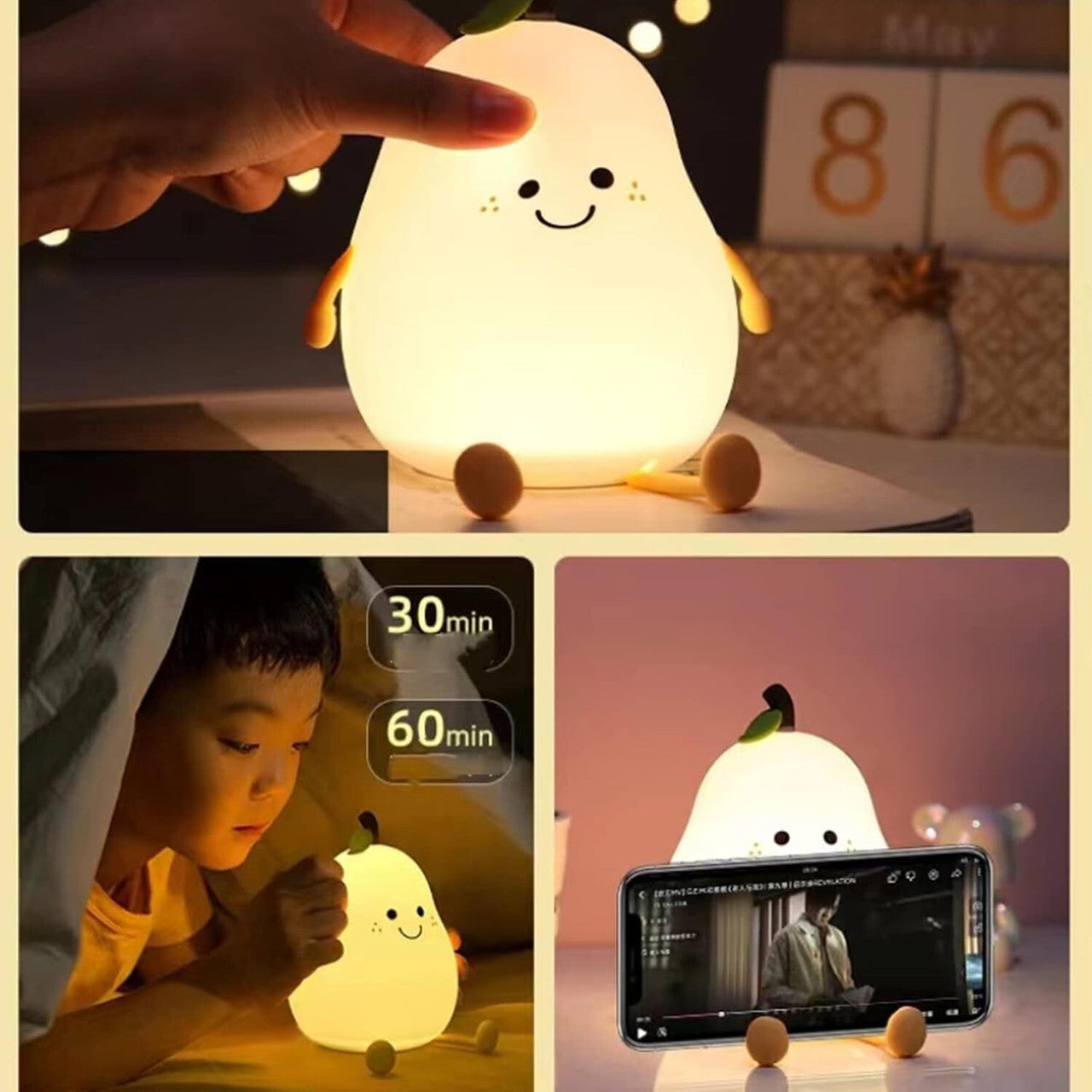 GlowBuddy – Soft Silicone Color-Changing Night Lamp with Sleep Timer